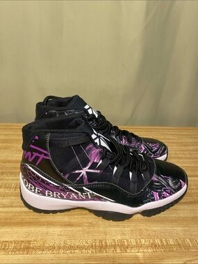 Lakers Kobe Bryant Black and Purple High-Top Unisex Shoes M 8.5/W 11W New